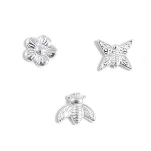 925 Sterling Silver Butterfly, Bee and Flower Solderable Accents