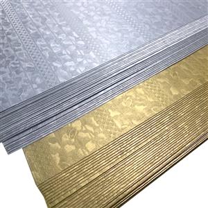 All new ribbon embossed matt gold and silver A4 card pack        