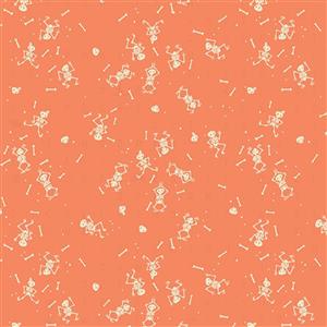 Riley Blake Tiny Treaters Orange Skeleton Fabric 0.5m