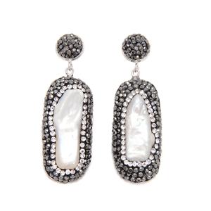 Freshwater Cultured Biwa Pearls Earrings 