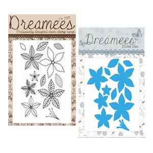 Exclusive - Dreamees - Divine Doodles A4 Stamp and Die Set - 1 x A4 Stamp Set, 1 x A4 Die Set
