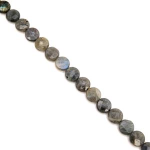 160cts Labradorite Faceted Coins Approx 12mm, 38cm Strand