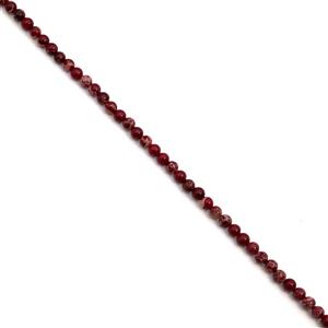 35cts Dyed Red Terra Jasper Plain Rounds Approx 4mm, 38cm Strand