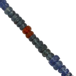 45cts Multi-Colour Kyanite Graduated Faceted Rondelles Approx 4x1mm to 5x3mm, 20cm Strand