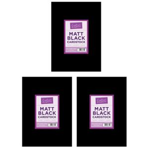 Crafter's Companion - Matt Black A4 Cardstock - Triple Pack (120 Sheets)