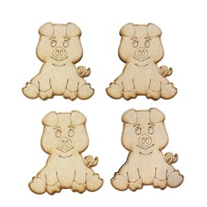 Farmyard Collection Percy Pig MDF Character x 4