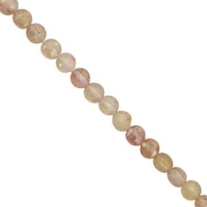 10cts Strawberry Quartz Faceted Coin Approx 3mm 20cm Strands 