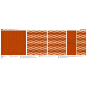 Cara Mia Creative Burnt Orange Sashiko Cushion Fabric Panel (140cm x 46cm)