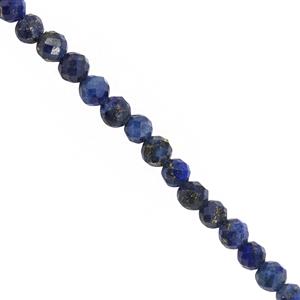 8cts Lapis Lazuli faceted Round, Approx 2-3mm, 30cm strand.