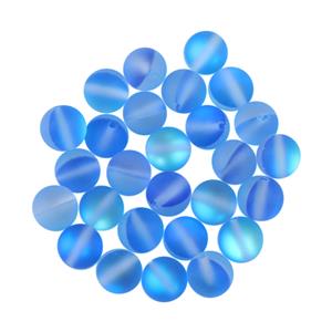 Matte Blue Mystic Glass Beads, 8mm (25pcs)