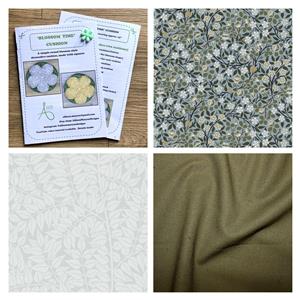 Allison Maryon's William Morris Velvet Green Blossom Flower Cushion Trio Kit: Instructions & Fabric (1.5m)