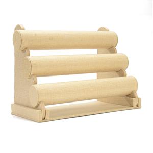 Cream Linen Bangle Bracelet Display, Approx 31.5x23x17cm 