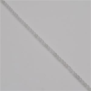 25cts White Quartz Faceted Rounds Approx 3mm, 38cm Strand