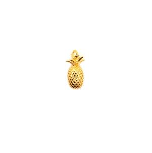 Gold Plated 925 Sterling Silver Pineapple Charm Approx 17x7mm (1pc)