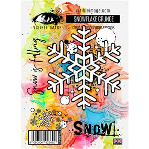Visible Image Snowflake Grunge Stamp Set
