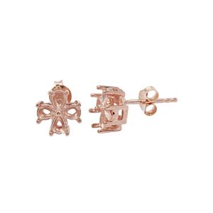 Rose Gold Plated 925 Sterling Silver 4 Pear Stone Earring Mounts (To fit 4x3mm gemstone)- 1pair