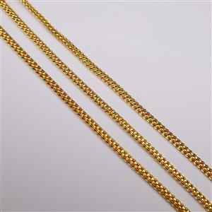 Gold Plated Base Metal Snake Chain Bracelet, 16cm (3pk)