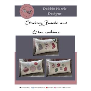 Mabel & Deb Stocking, Bauble & Star Christmas Cushion Instructions
