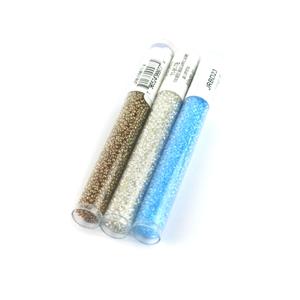 Summer;  x3 11/0 Gold, Light Blue and Silver 23-24GM Tubes 