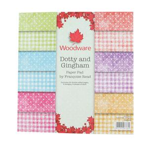 New Woodware Francoise Read Dotty And Gingham 8 in x 8 in Paper Pad
