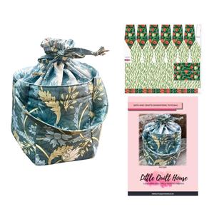Amanda Little's Green Arts and Crafts Drawstring Tote Bag Kit: Instructions & Fabric Panel