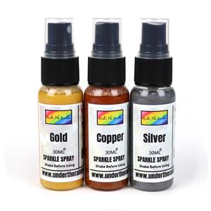 Pack of 3 Sparkle Sprays, Gold, Silver and Copper overlay sprays in 30ml Bottles