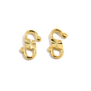Gold Plated 925 Sterling Silver S Clasp, 2pcs