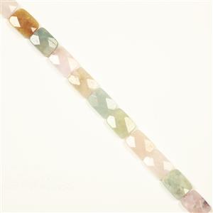 80cts Multi-Colour Beryl Faceted Rectangles Approx 8x12mm, 18cm Strand