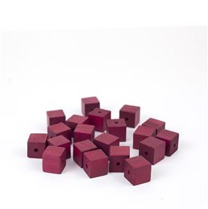 Red Wooden Cube Beads Approx 15mm (20pk)