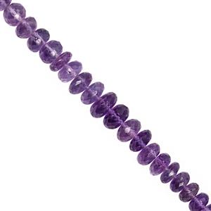 75cts Amethyst Graduated Faceted Rondelle Approx 5x2 to 9x5mm, 20cm Strand