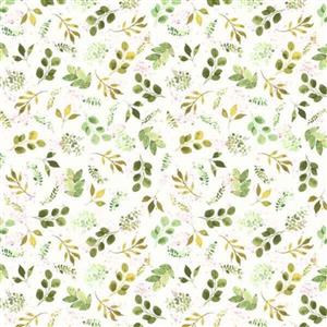 Briarwood Garden Greenery Ivory Fabric 0.5m