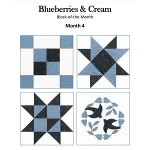 Village Fabrics Block of the Month 4 Blueberries & Cream 