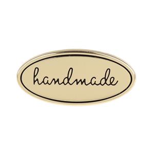 Gold Oval 'Handmade' Metal Label