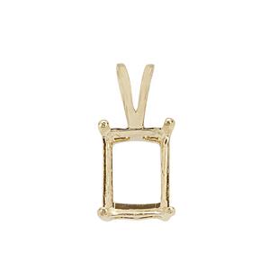 9K Gold Octagon Pendant Mount (To fit 8x6mm gemstone)