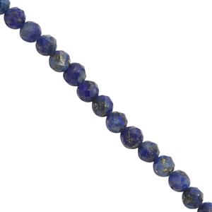 14cts Natural Lapis Lazuli Faceted Rounds Approx 2.50mm, 30cm Strand
