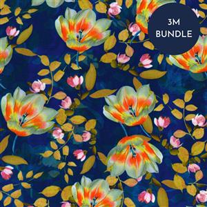Digital Viscose Prints Marine Flowers Fabric Bundle (3m)