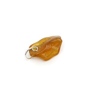 TRADE SHOW DEAL - Baltic Cognac Amber Pendant with Sterling Silver Eyelet, free size.