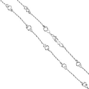 925 Sterling Silver Twisted Knot Necklace Chain, Approx 18Inch (Pack of 1)