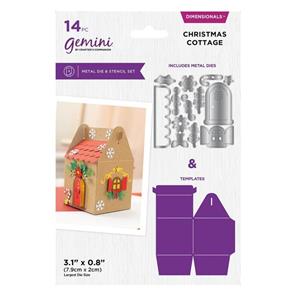 Crafters Companion - Die Cutting & Embossing - Metal Die and Stencil Set - Christmas Cottage