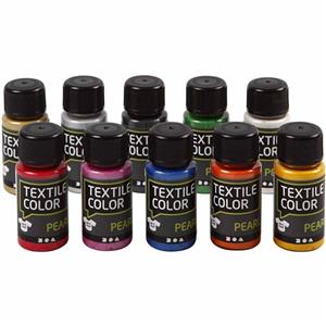 Textile Color Paint, assorted colours, mother of pearl, 10x50 ml/ 1 pack