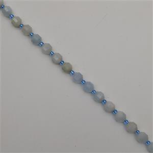 100cts Aquamarine Faceted Satellite Beads Approx 7x8mm, 38cm Strand