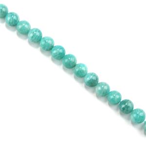 255cts Natural Amazonite Plain Rounds, Approx 10mm, 38cm Strand