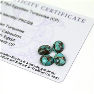 5.75cts Egyptian Turquoise 9x7mm Oval Pack of 4 (CP)