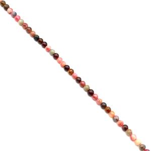 30cts Multi-Colour Tourmaline Plain Rounds Approx 3-4mm, 38cm Strand