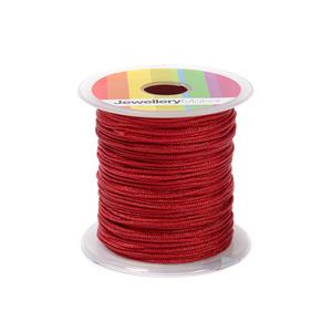Red Woven Nylon Cord, Approx 1mm, 30m Spool