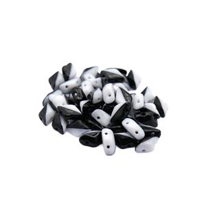 GemDuo Duet Beads Black/White Opaque 8x5mm (8GM/TB)