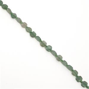 100cts Green Strawberry Quartz Faceted Fancy Squares Approx 8mm, 38cm Strand