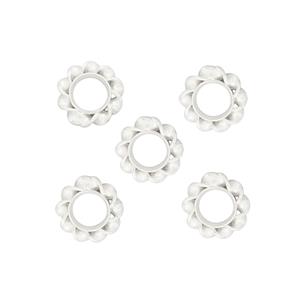 925 Sterling Silver Twisted Round Spacer Beads, Approx 10mm, 5pcs 