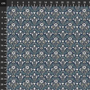 William Morris Buttermere Collection Bellflowers Navy Fabric 0.5m