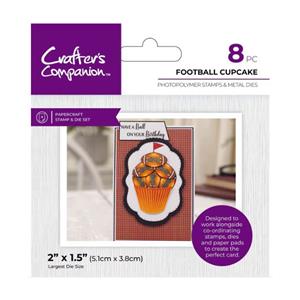 Crafters Companion - Modern Man - Stamp and Die - Football Cupcakes